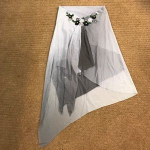 Brand new asymmetrical gray skirt